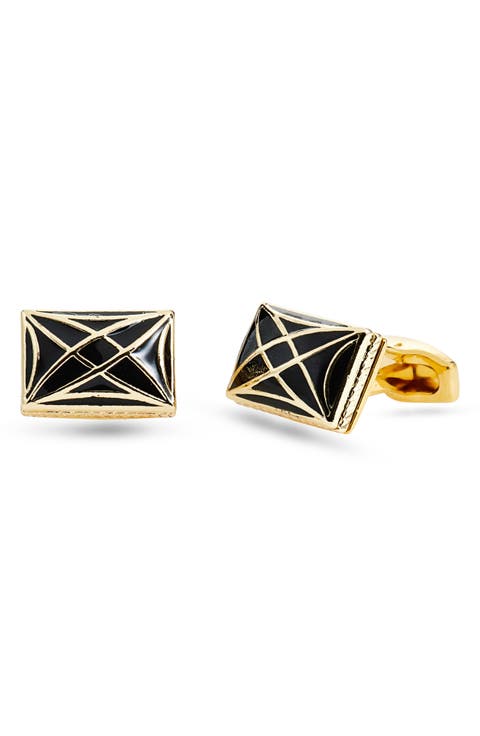 Two Tone Rectangular Cuff Links