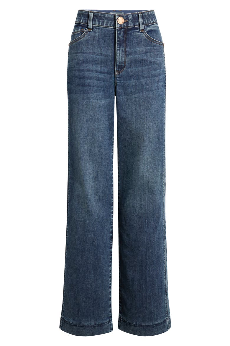 Skyrise Double Side Seam Wide Leg Jeans, Alternate, color, MID BLUE