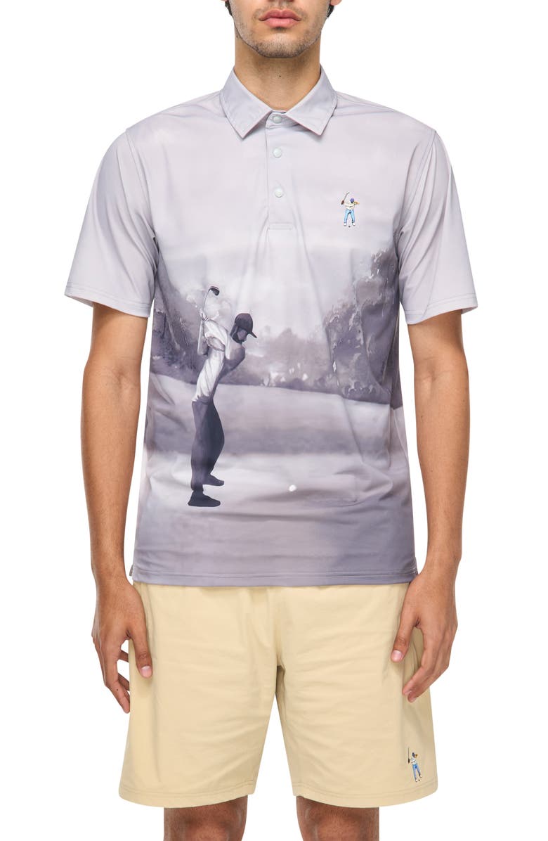 Eastside Golf Snap Placket Performance Golf Polo, Main, color, Cool Grey Tonal