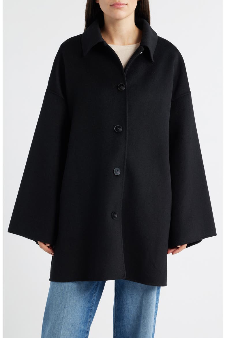 Double Face Car Coat, Alternate, color, BLACK