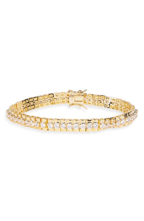 Cubic Zirconia Inset Tennis Bracelet