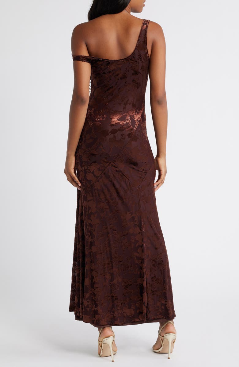 Rare London Asymmetric Burnout Dress, Alternate, color, 