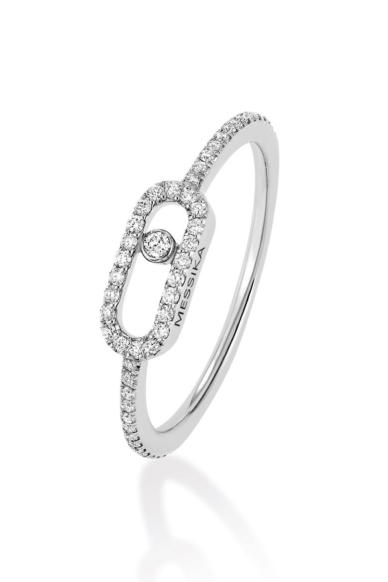 Move Uno Pavé Diamond Ring, Main, color, WHITE GOLD