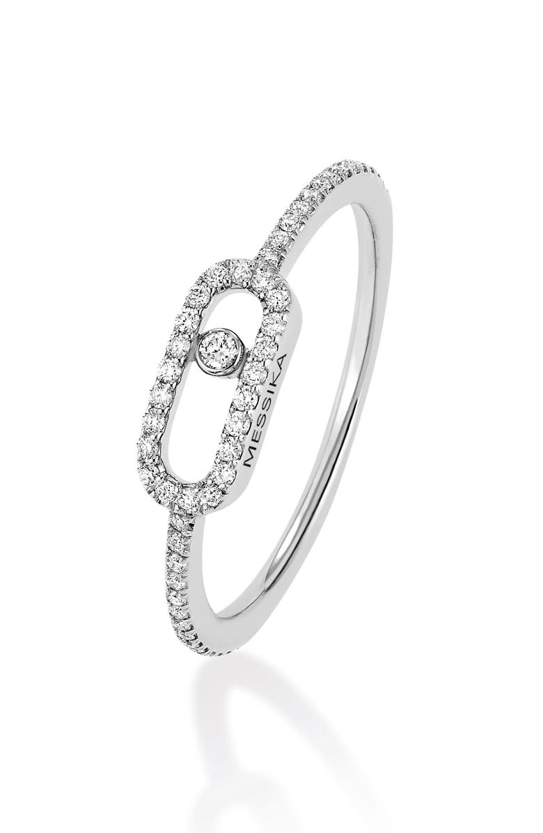 Messika Move Uno Pavé Diamond Ring, Main, color, White Gold