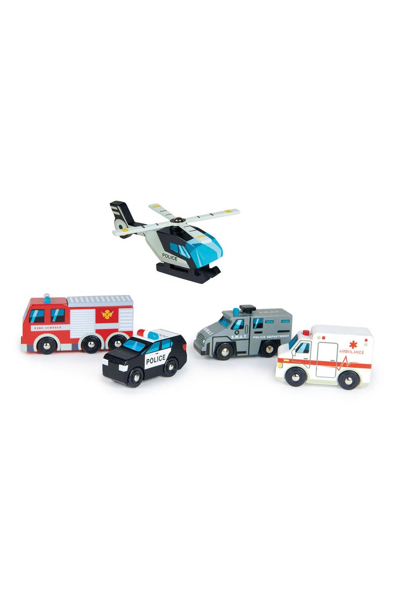 Emergency Vehicle Wooden Toy Set, Alternate, color, MULTI
