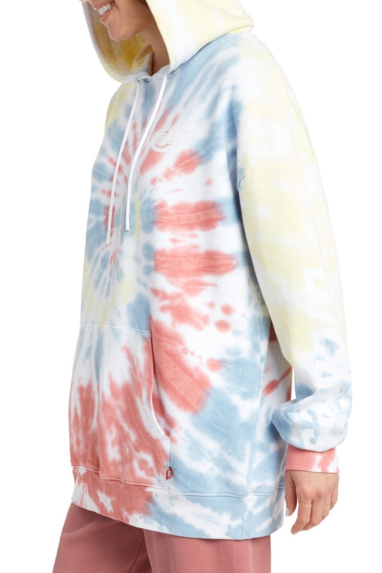 Tie Dye Oversize Hoodie, Alternate, color, APRICOT
