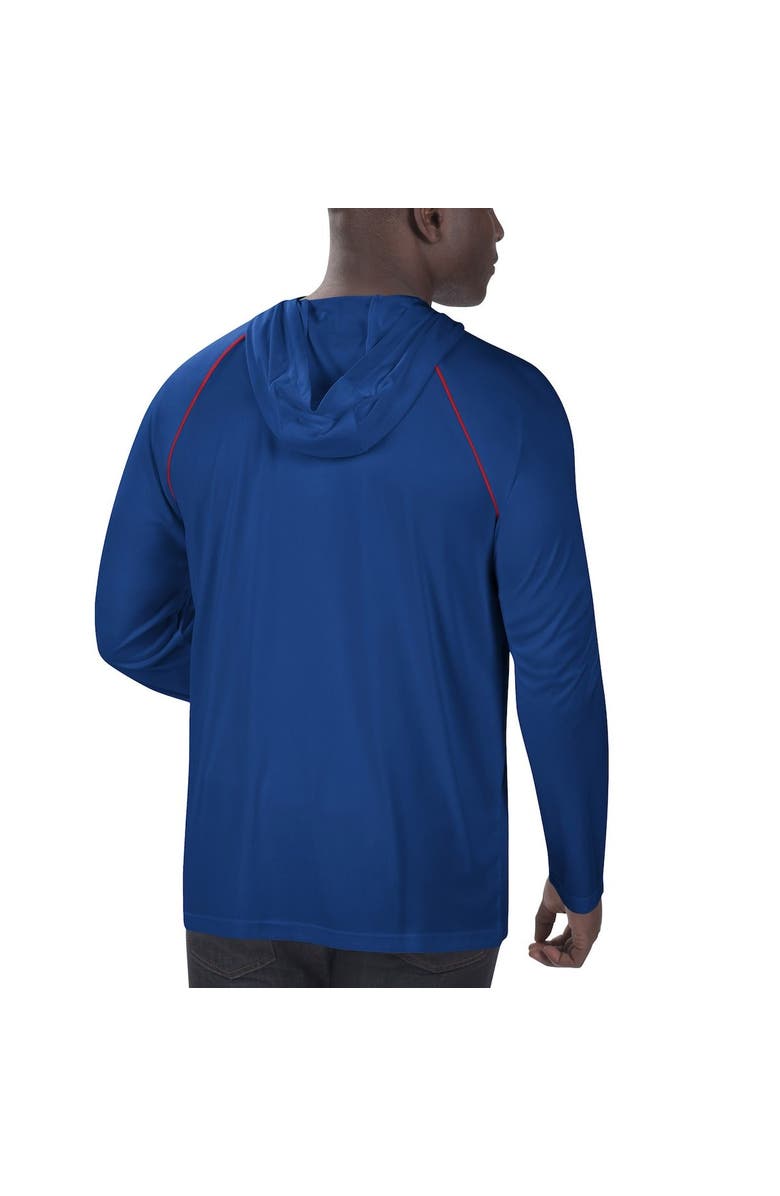 STARTER Men
s Starter Navy New England Patriots Vintage Logo Raglan Hoodie T-Shirt, Alternate, color, 