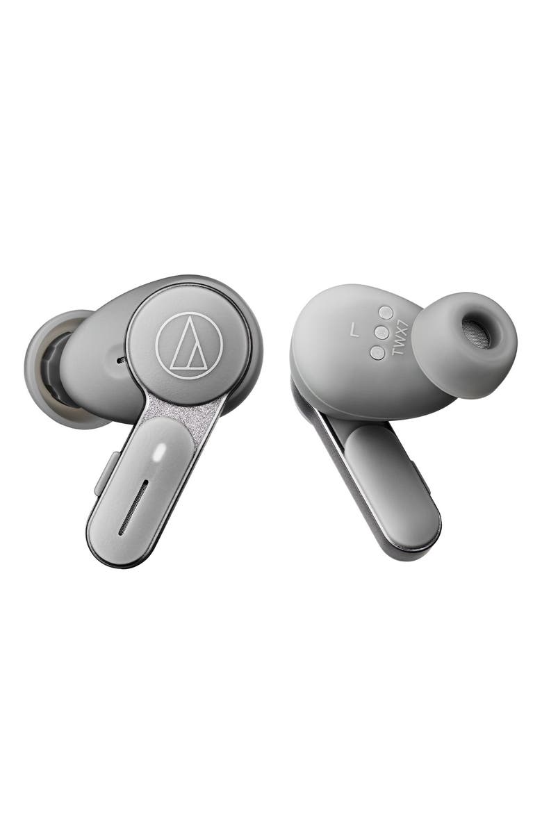 Audio-Technica ATH-TWX7 Truly Wireless Earbuds with Hybrid Noise Cancellation, Alternate, color, Gray