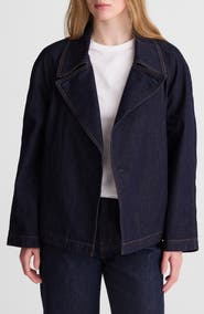 Madewell Cropped Cotton Denim Trench Coat