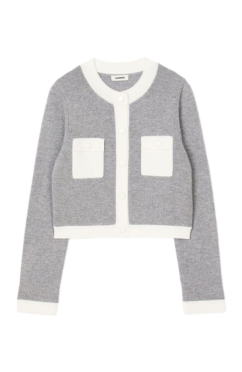 SANDRO Two-tone cardigan, Alternate, color, 