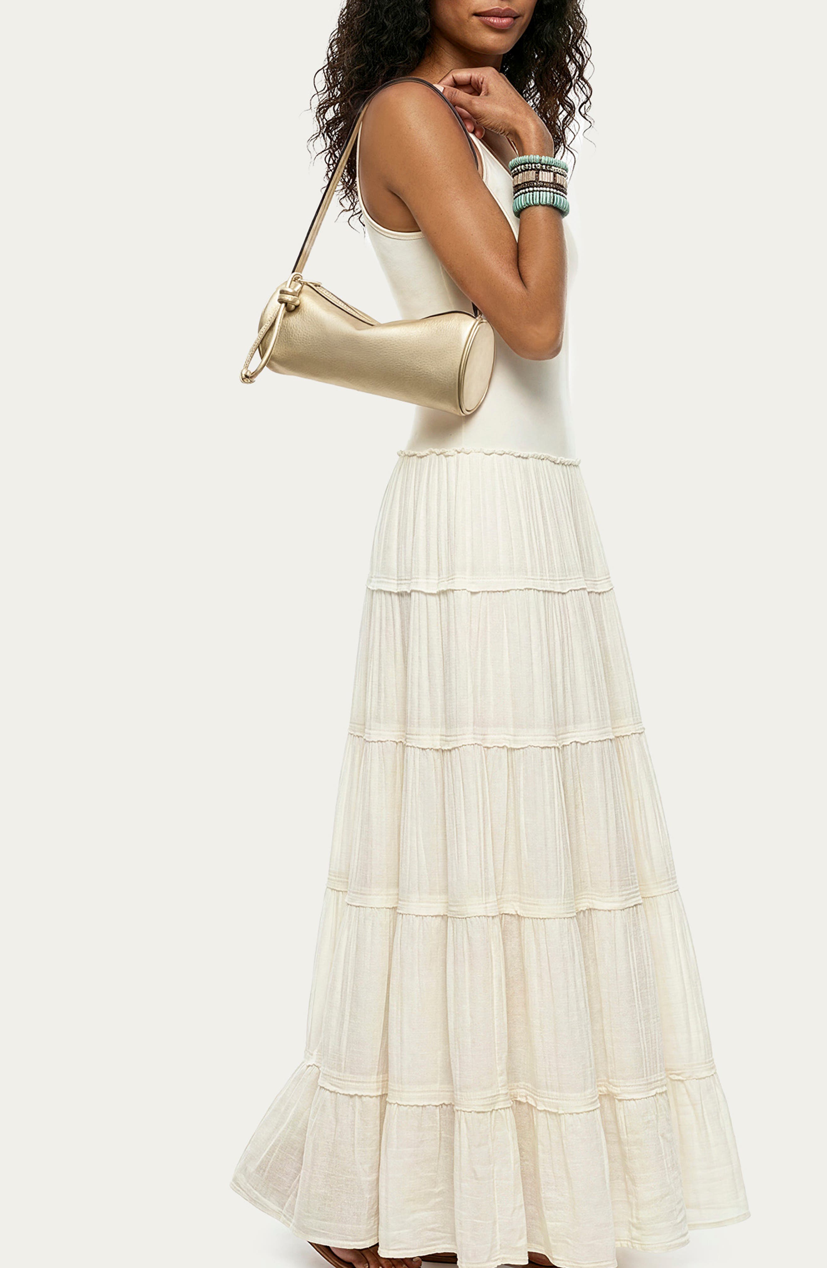 The Skipper Barrel Leather Shoulder Bag, Alternate, color, WARM CHAMPAGNE