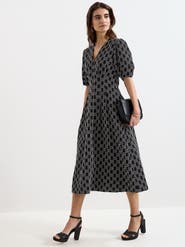 Phase Eight Yasmine V-Neck Printed A-Line Dress