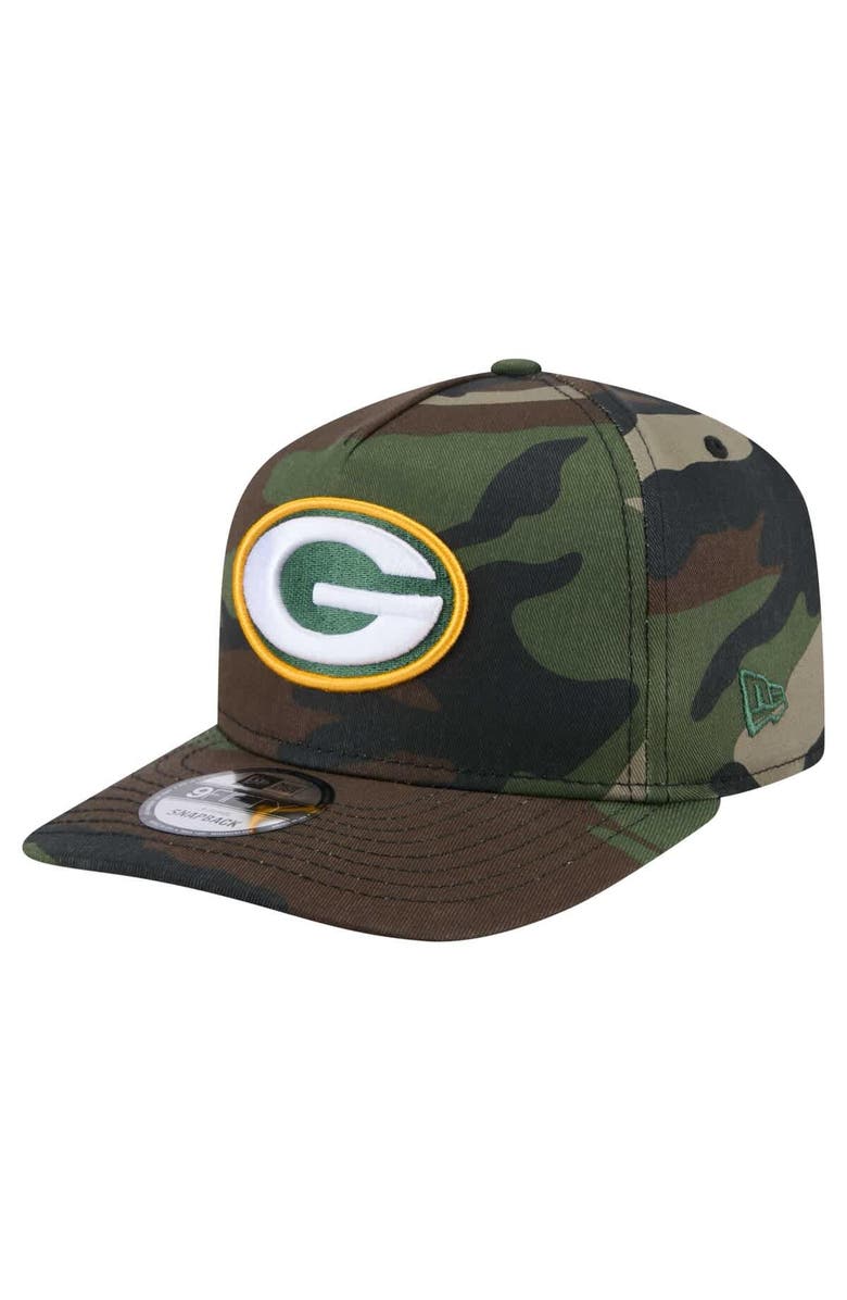 New Era Men's New Era Camo Green Bay Packers Woodsy 9FIFTY Snapback Hat, Main, color, Camo