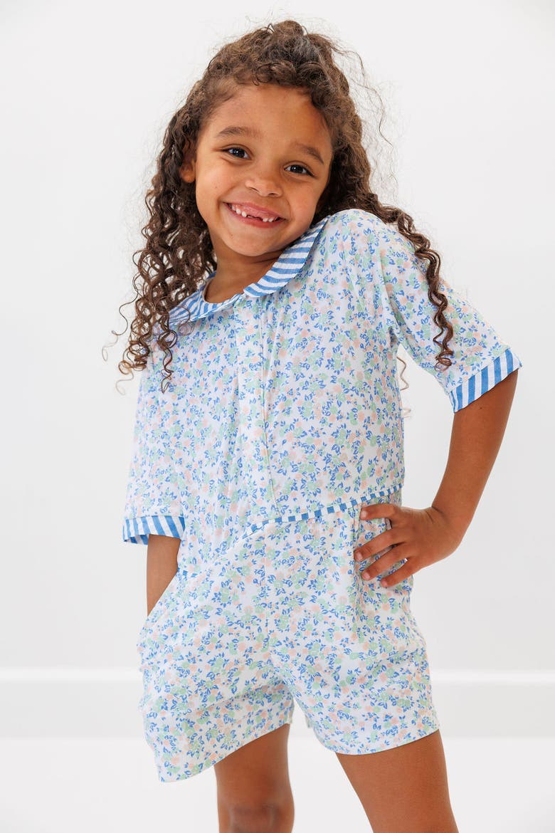 Girls Floral Seersucker Romper, Alternate, color, Floral/Seersucker