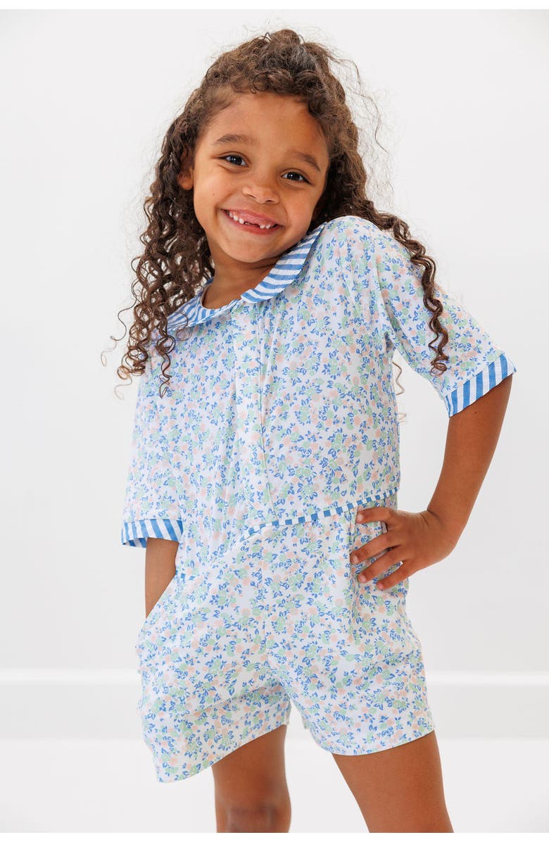 Courtside Kids Girls Floral Seersucker Romper, Alternate, color, Floral/Seersucker