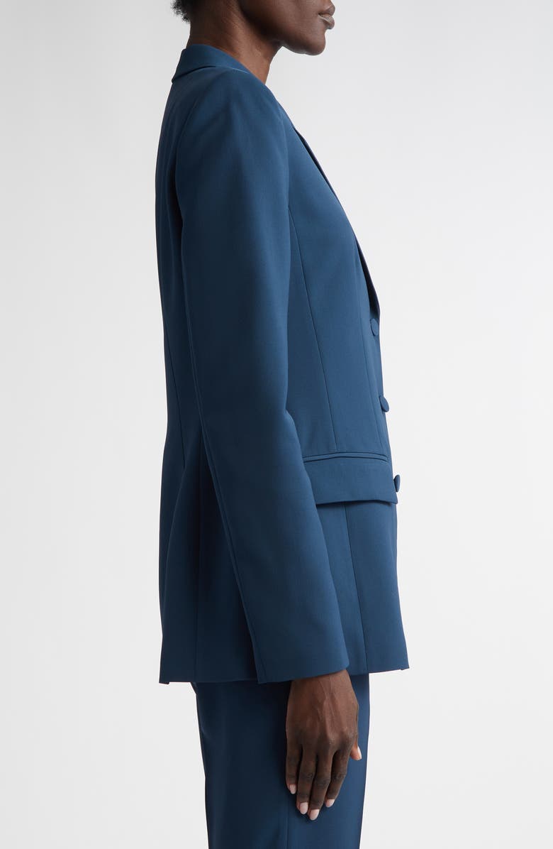 Lafayette 148 New York Single Breasted Three Button Blazer, Alternate, color, Lido Blue