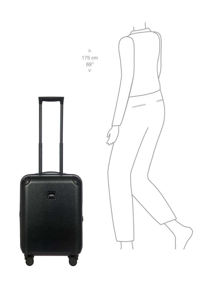 Amalfi 21" Carry-On Spinner Suitcase, Alternate, color, BLACK/ BLACK