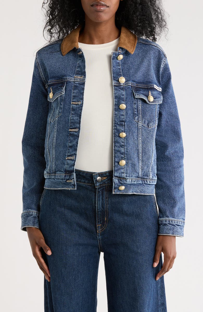 DKNY Jeans Crest Trucker Jacket, Main, color, Cobble Hill