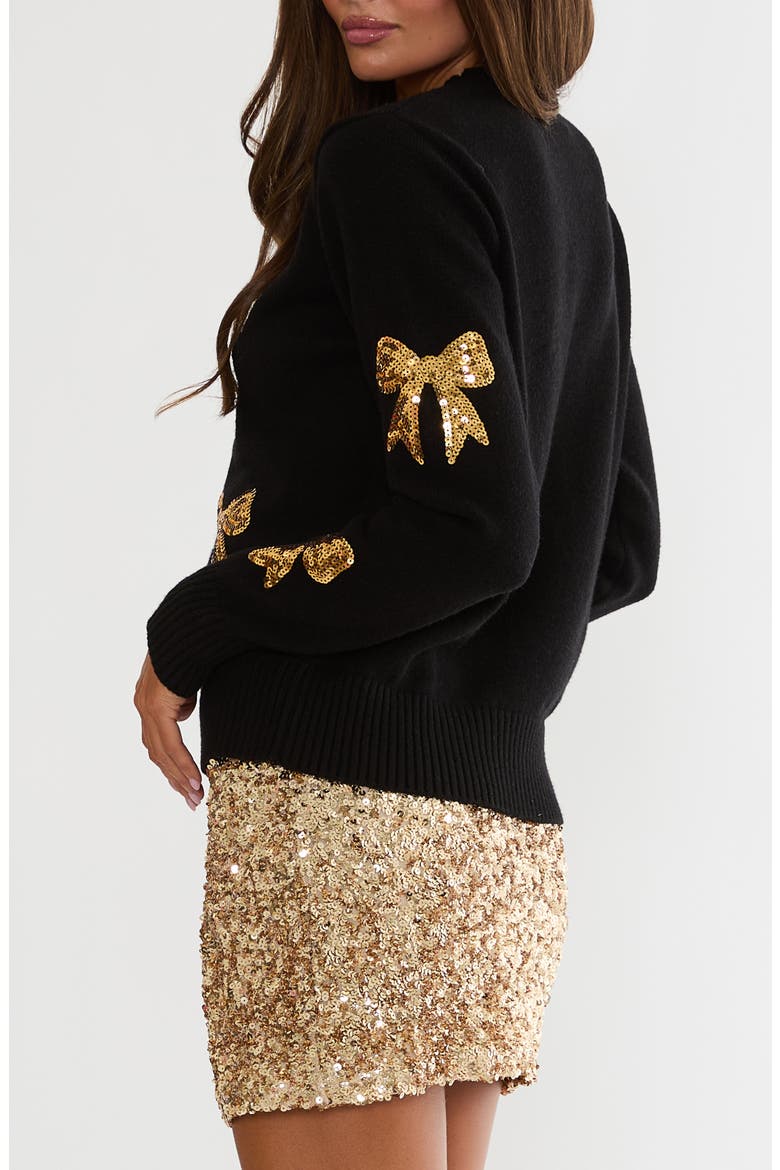 Jolene Bowed Sweater, Alternate, color, MIDNIGHT SPARKLE