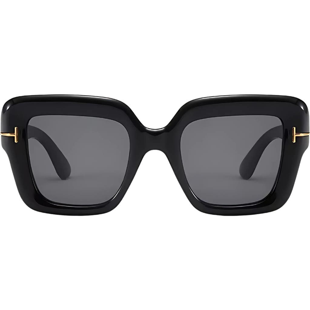 Fifth & Ninth Malia 58mm Polarized Square Sunglasses In Black