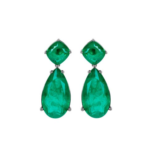 emerald pear drop earrings