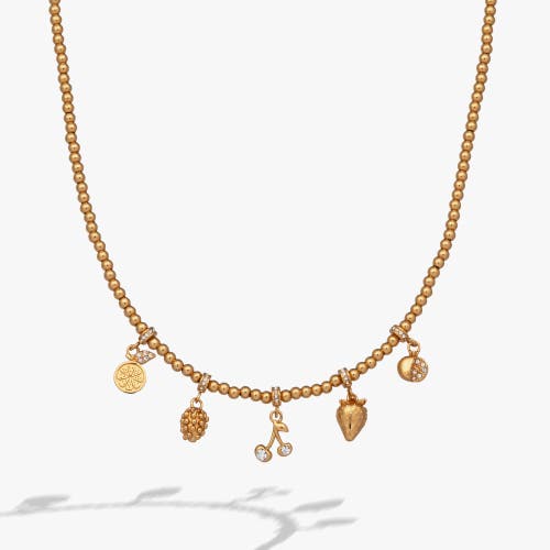 Alex And Ani Summer Fruits Charm Necklace In Gold
