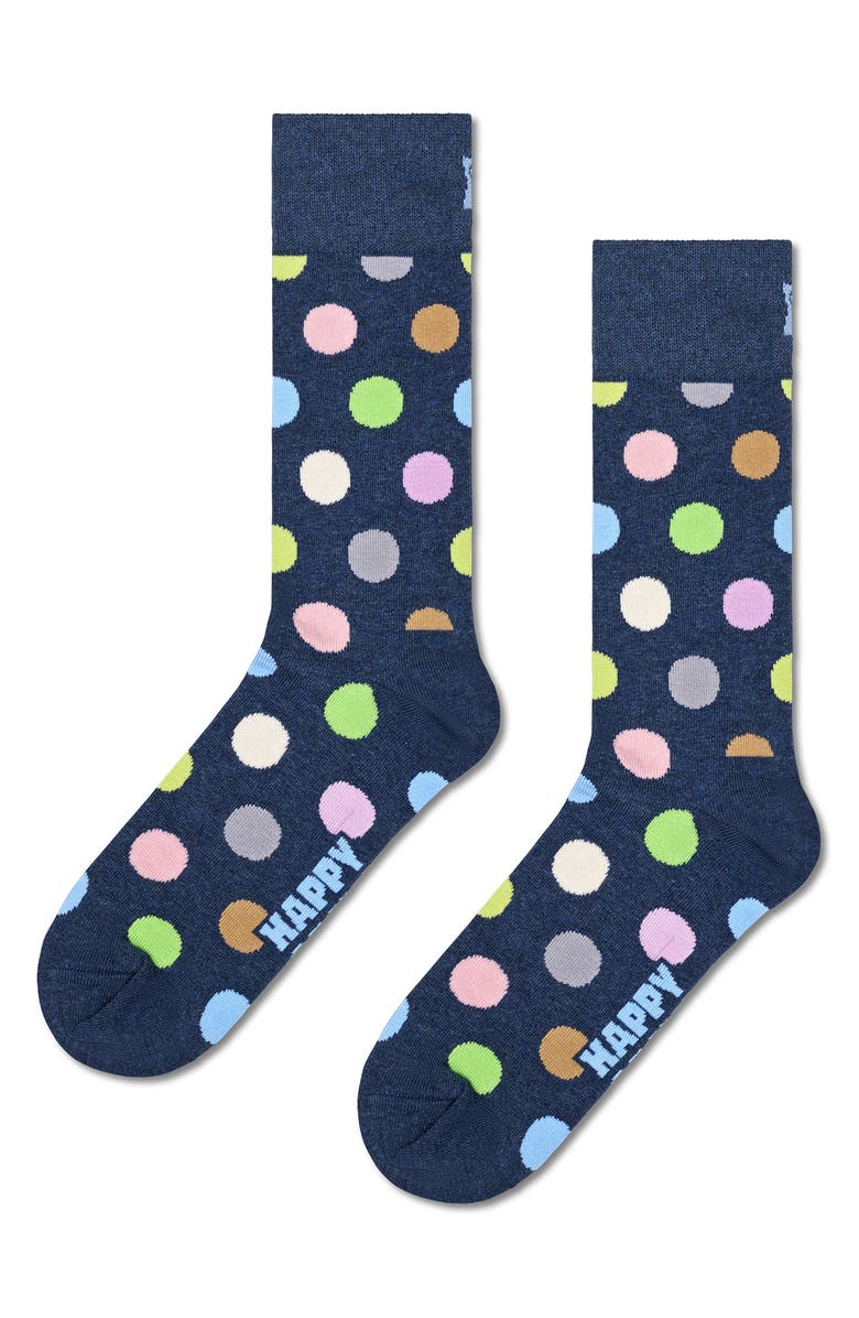 Happy Socks Navy Assorted 3-Pack Crew Socks Gift Box, Alternate, color, Navy Multi