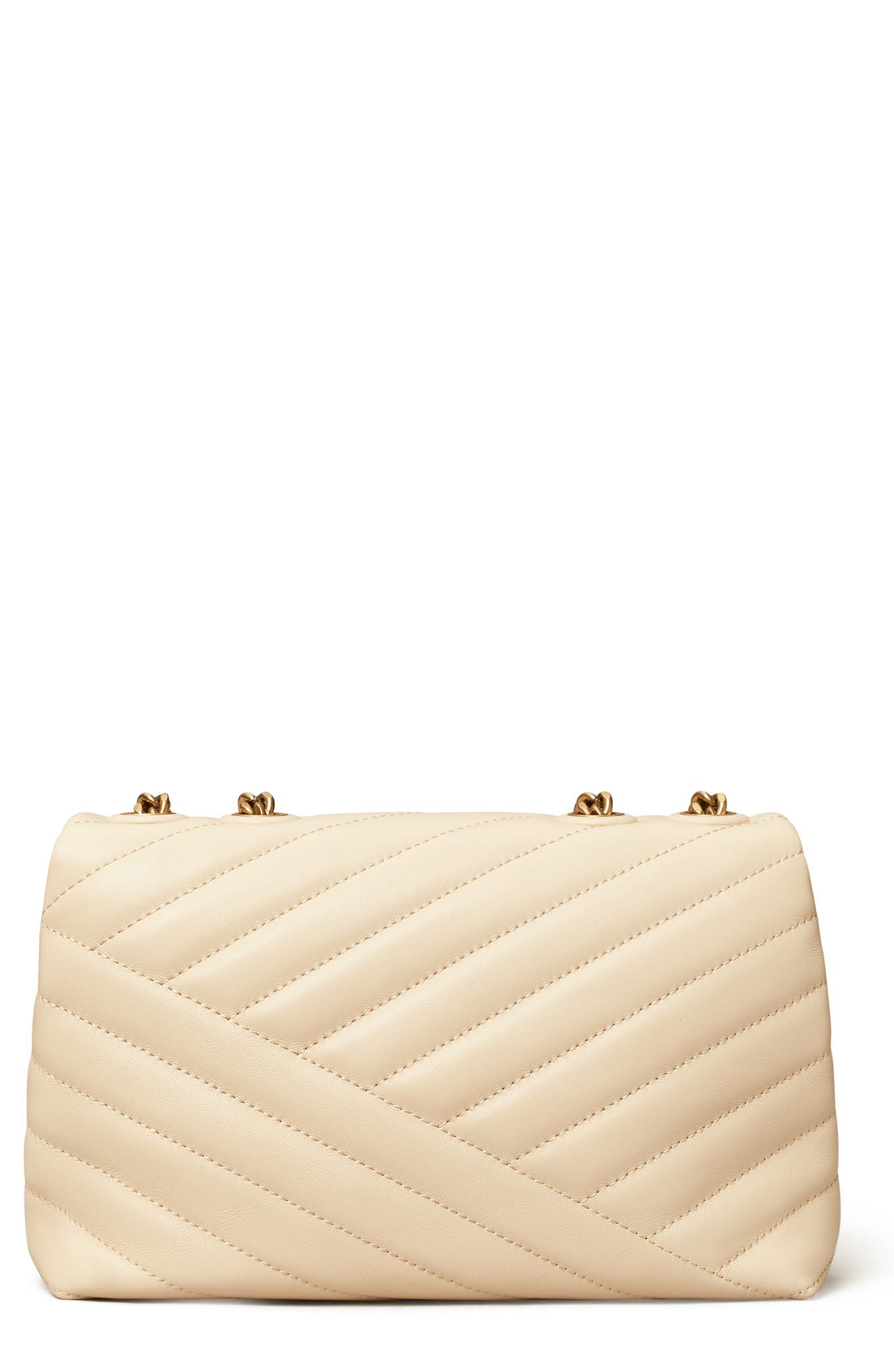 Small Kira Chevron Leather Shoulder Bag, Alternate, color, NEW CREAM