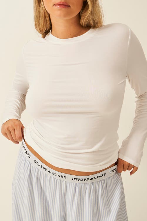 Stripe & Stare Underlayer Top In White