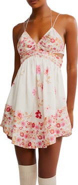 Free People Oasis Placed Floral Mini Slipdres
