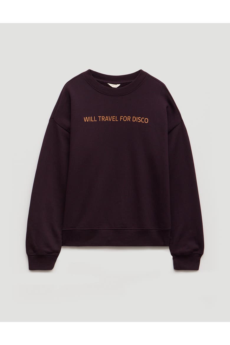 Disco Embroidery Sweatshirt, Alternate, color, Plum Purple
