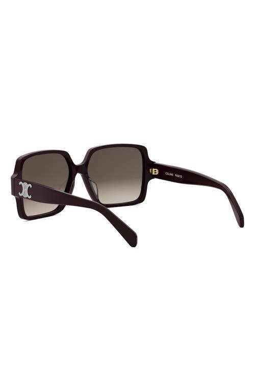 Celine Triomphe 60mm Square Sunglasses In Black
