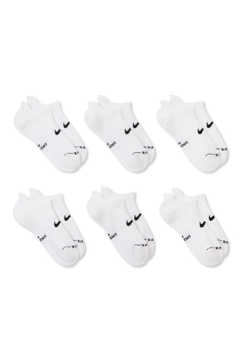 Assorted 6-Pack Dri-FIT Cushioned No-Show Socks, Alternate, color, WHITE/WHITE