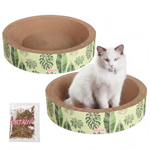 Daisy Modern Cardboard Bowl Cat Scratcher with Catnip