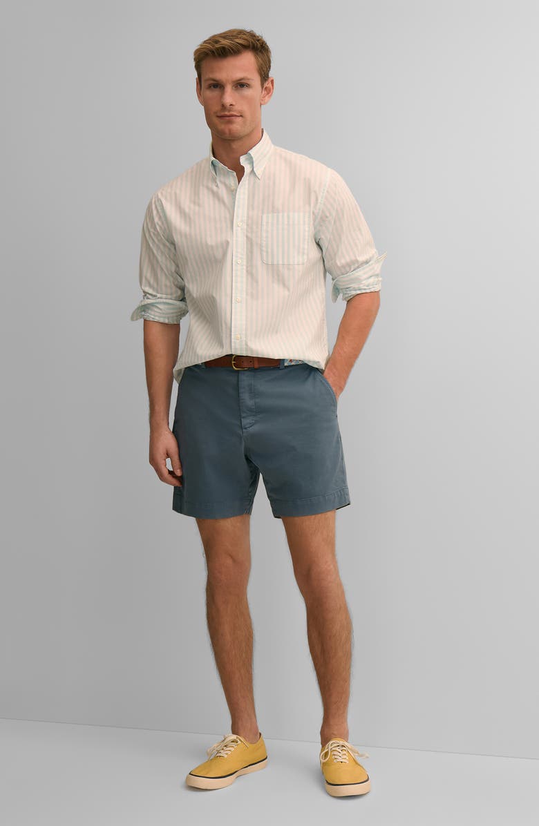 Brooks Brothers The Friday 7" Flat Front Chino Shorts, Alternate, color, Indian Teal