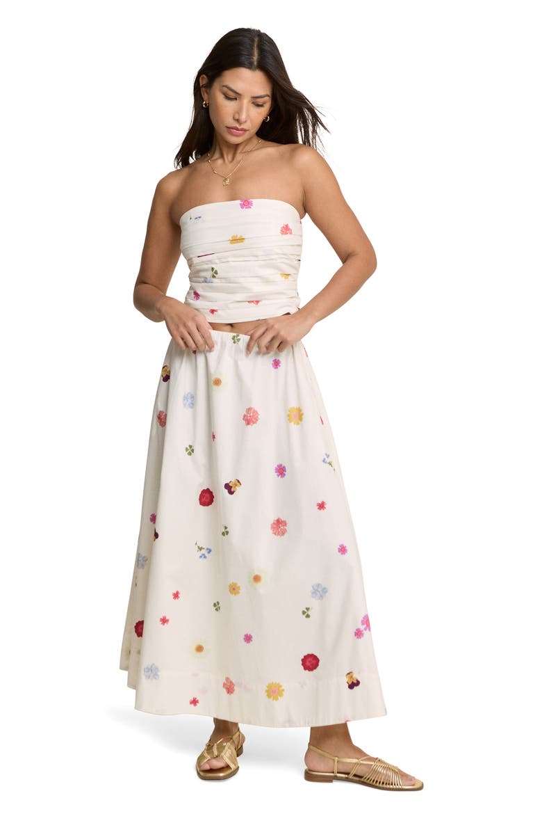 Kitty Floral Maxi Skirt, Alternate, color, WHITE