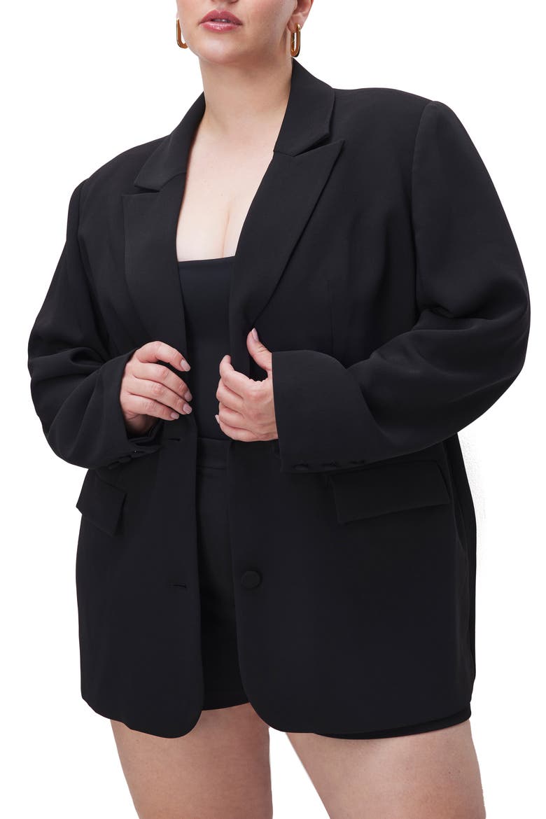 Luxe Suiting Boyfriend Blazer, Alternate, color, BLACK001