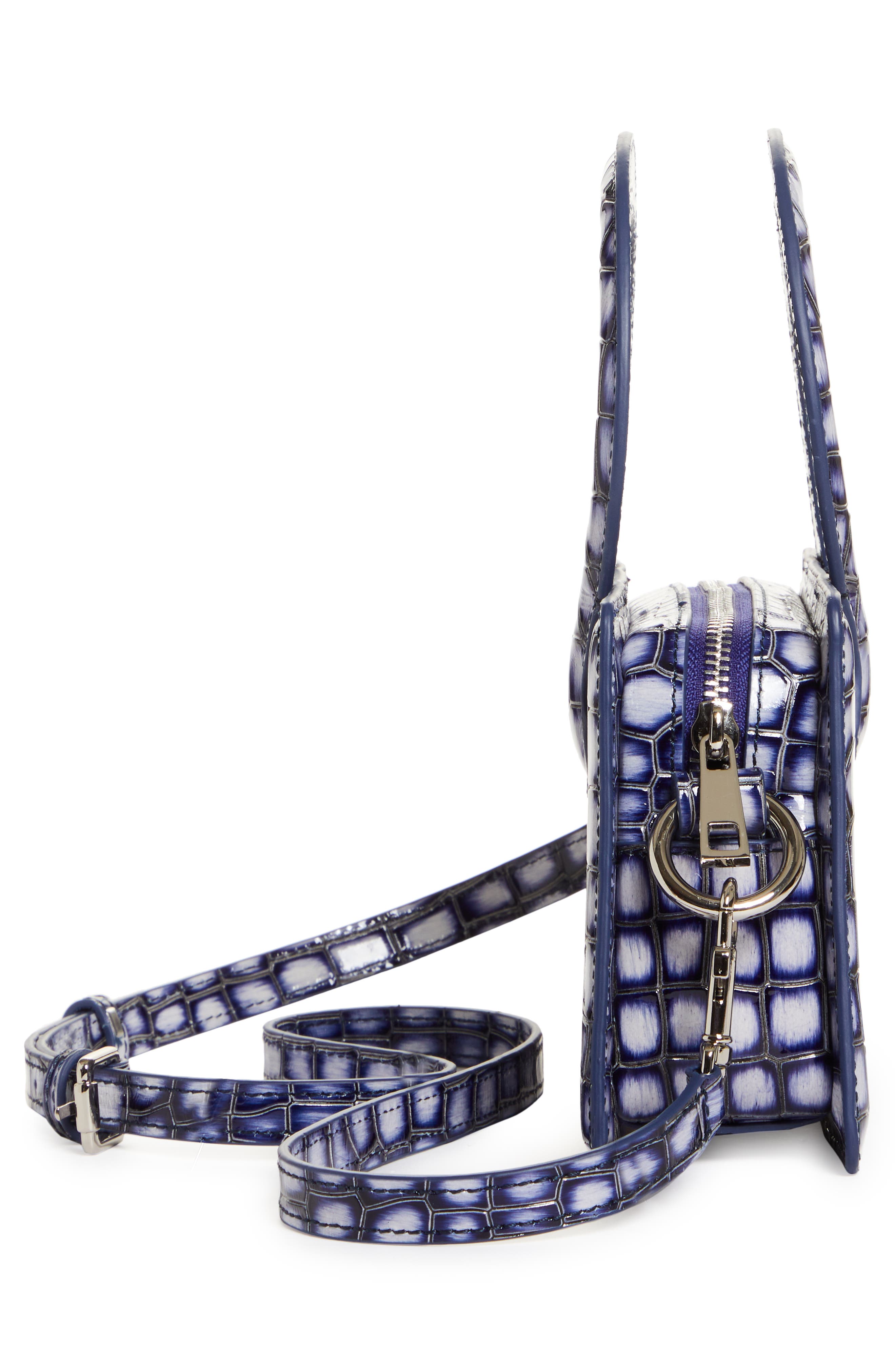 Luar Ana Mini Croc Embossed Leather Top Handle Bag, Alternate, color, 