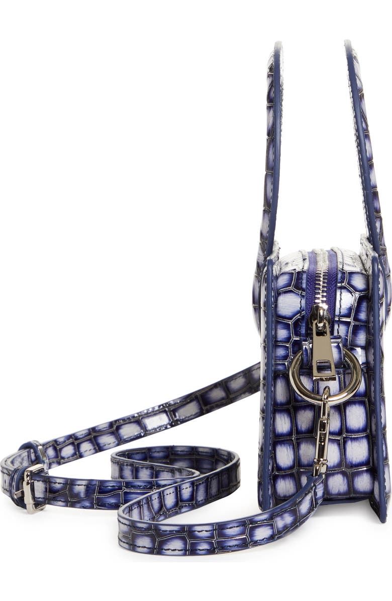 Luar Ana Mini Croc Embossed Leather Top Handle Bag, Alternate, color,