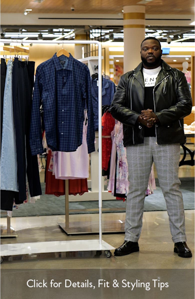 Shaped Fit Geo Print Stretch Cotton Button-Up Shirt, sales video thumbnail