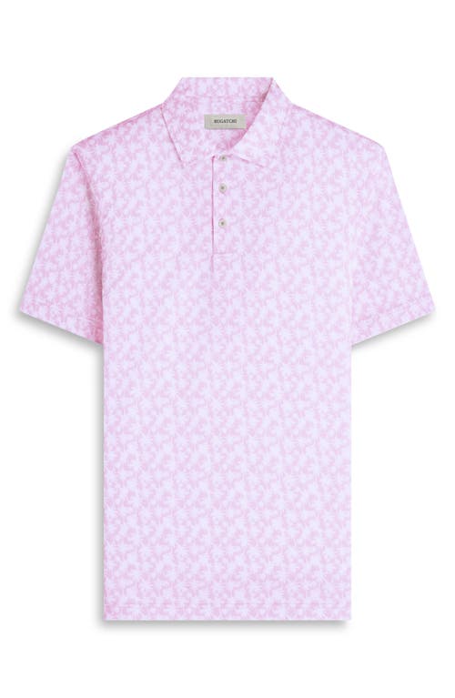 Bugatchi Victor Ooohcotton® Palm Tree Print Polo In Pink