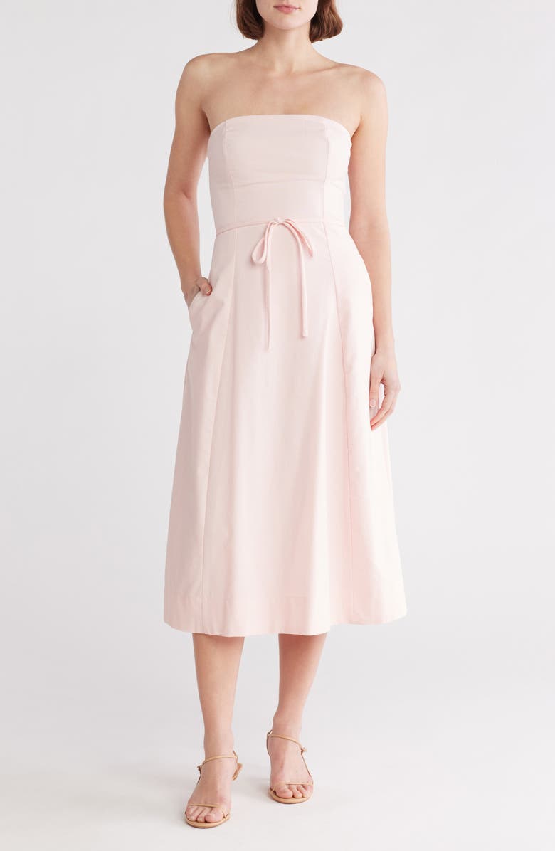 Le Lis Strapless Drop Waist Midi Dress