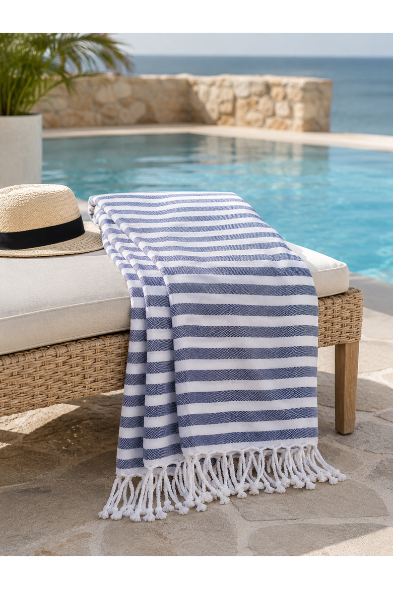 Cabana Stripes Fouta Towel, Alternate, color, Blue