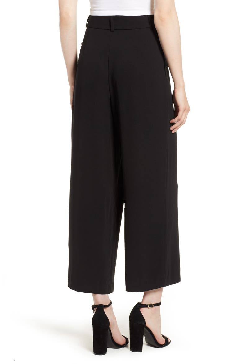 Wide Leg Ankle Pants, Alternate, color, BLACK