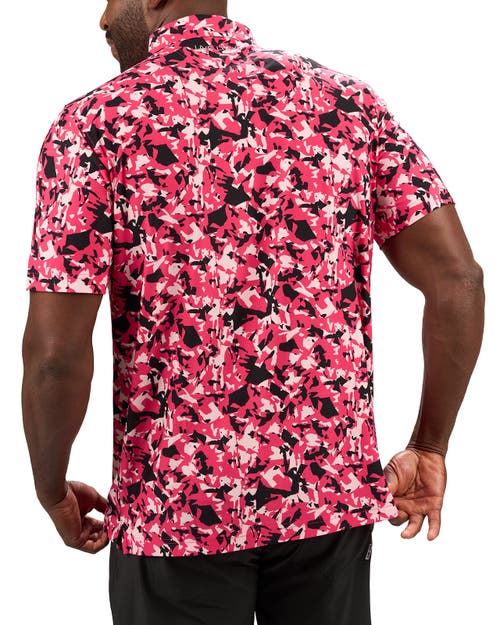 Black Clover Camo Mix Polo In Pink