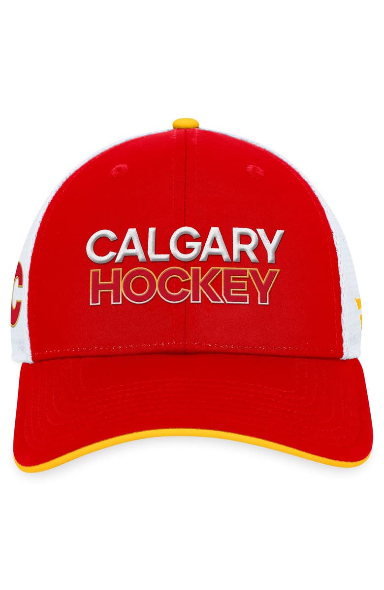 FANATICS Men's Fanatics Branded  Red Calgary Flames Authentic Pro Rink Trucker Adjustable Hat, Alternate, color, 