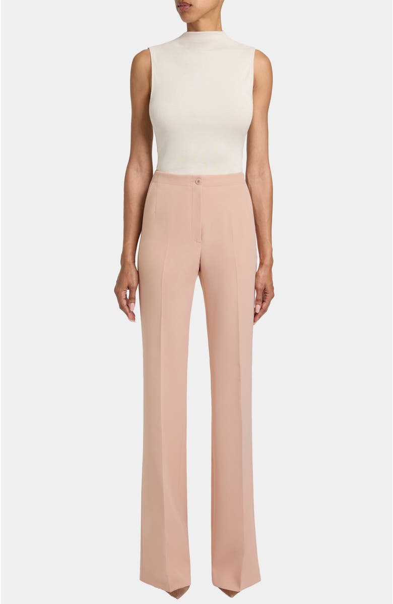 Santorelli Beth Mid-Rise Flared Pant in Soft Stretch Crepe, Alternate, color, Peach Whip