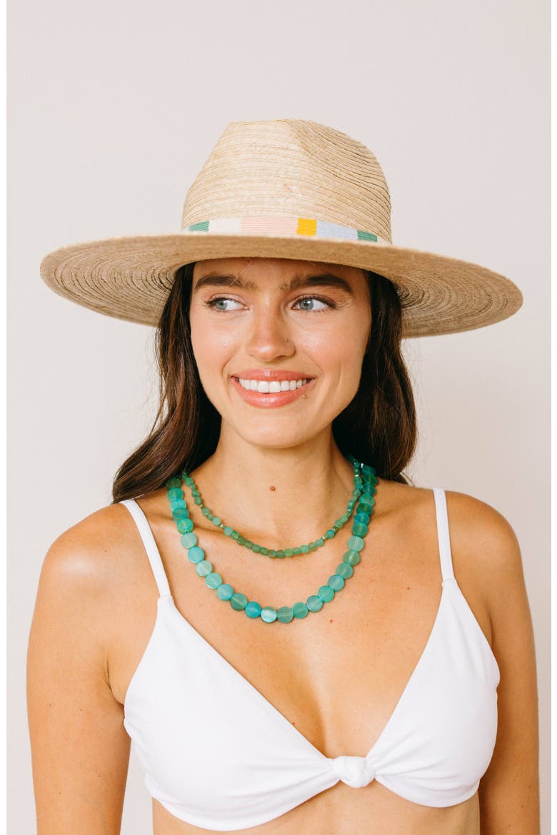 Clara Palm Straw Sun Hat, Alternate, color, NATURAL