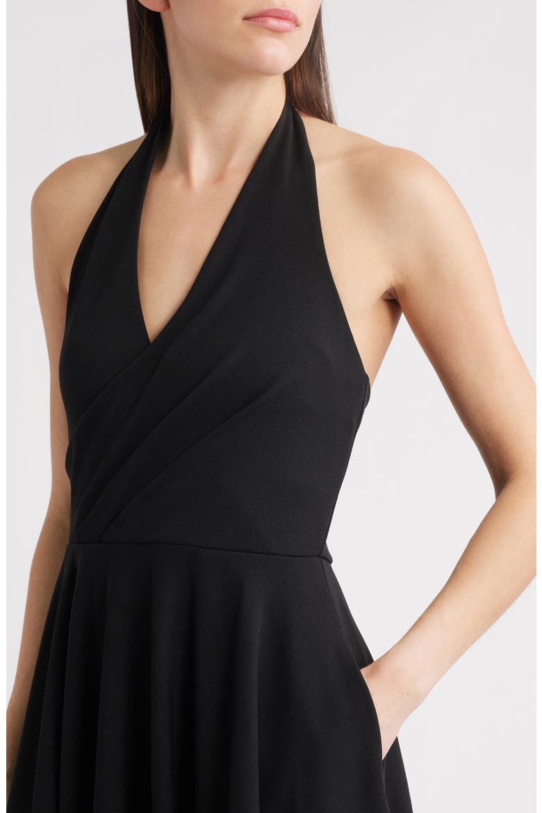 Armin Midi Halter Dress, Alternate, color, BLACK