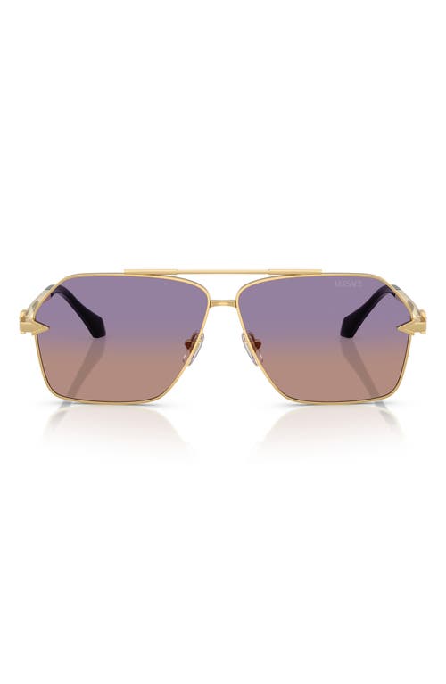 Versace 63mm Pilot Sunglasses